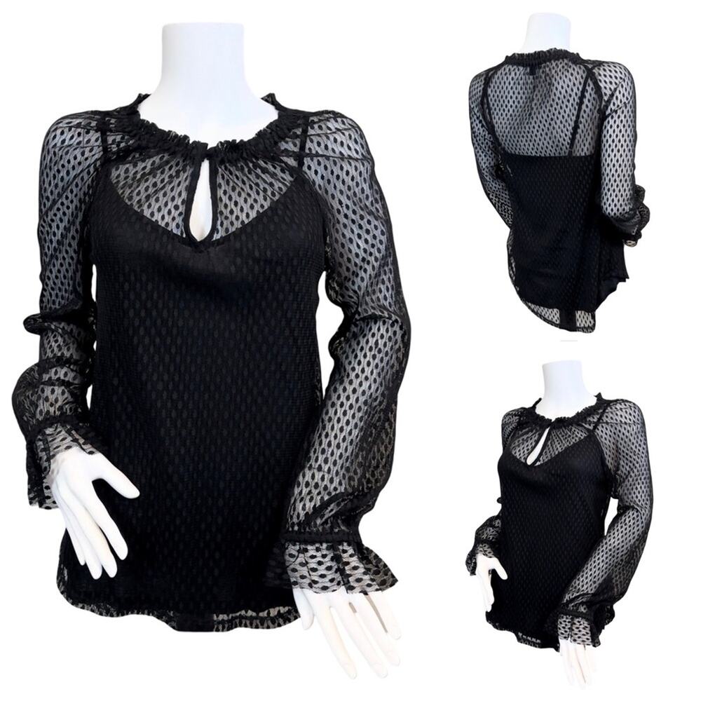 #T151 Ella Moss 2 Piece Sheer Blouse SZ XS $98